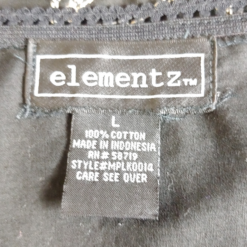 Elementz black cotton aline skirt Size L white Embroidered detail at hem - Picture 4 of 5
